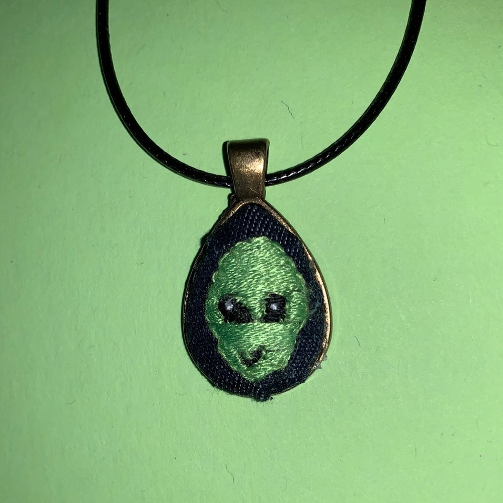 Embroidered Alien Necklace